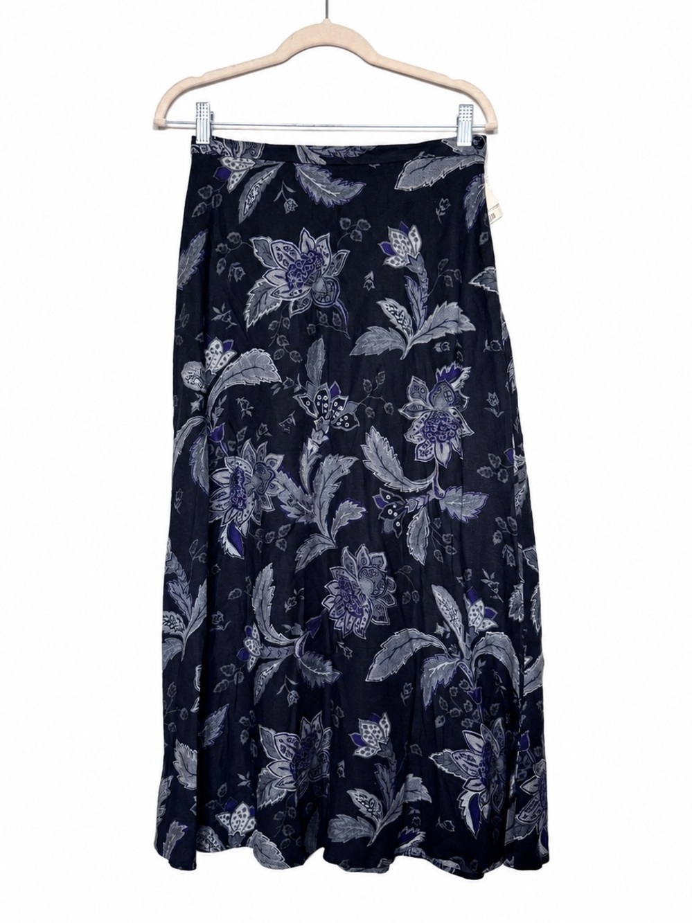 90’s NWT vintage Worthington Black & Purple Floral Maxi/Midi Skirt
